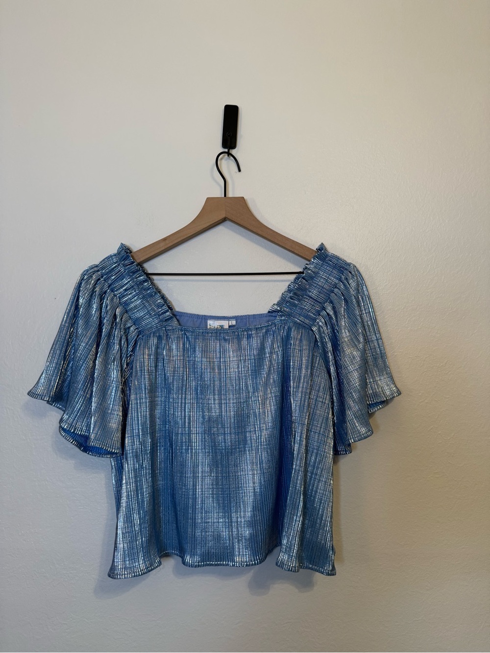 Queen of Sparkles Pleat Flutter Top